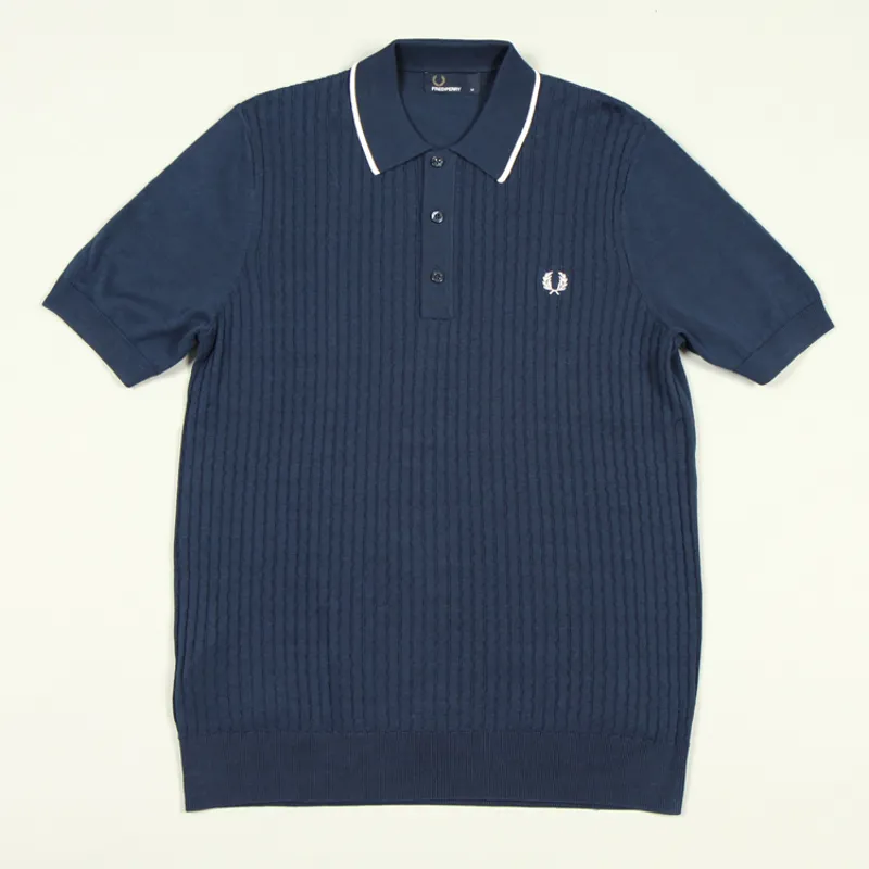 Fred Perry Tipped Knitted Shirt - Dark Night